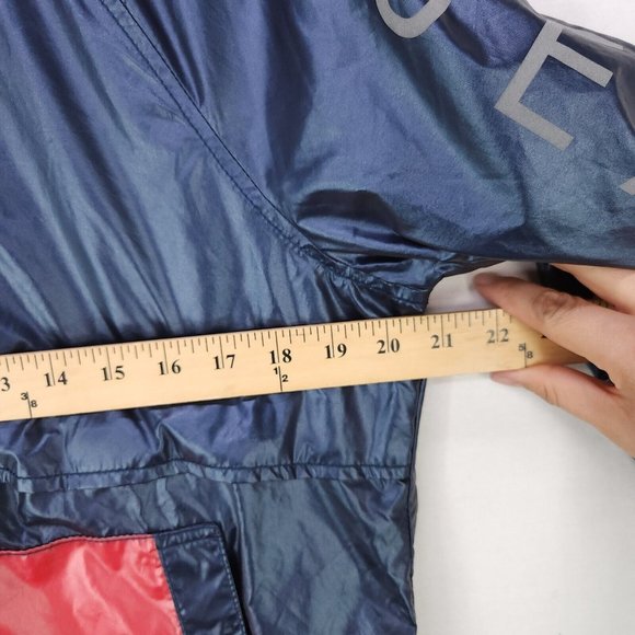 Tommy Jeans Windbreaker Hoodie Jacket Womens Medium Pocket Half Zip Oversized - Picture 3 of 16